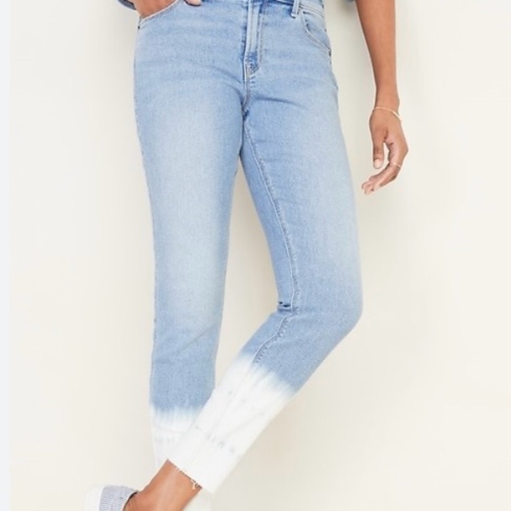 Old Navy Rockstar Super Skinny Ankle MidRise tie dye jeans size 8
